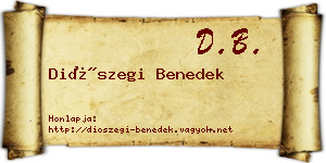 Diószegi Benedek névjegykártya