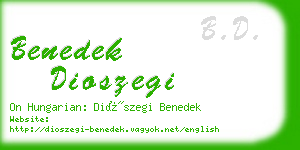 benedek dioszegi business card