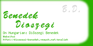 benedek dioszegi business card